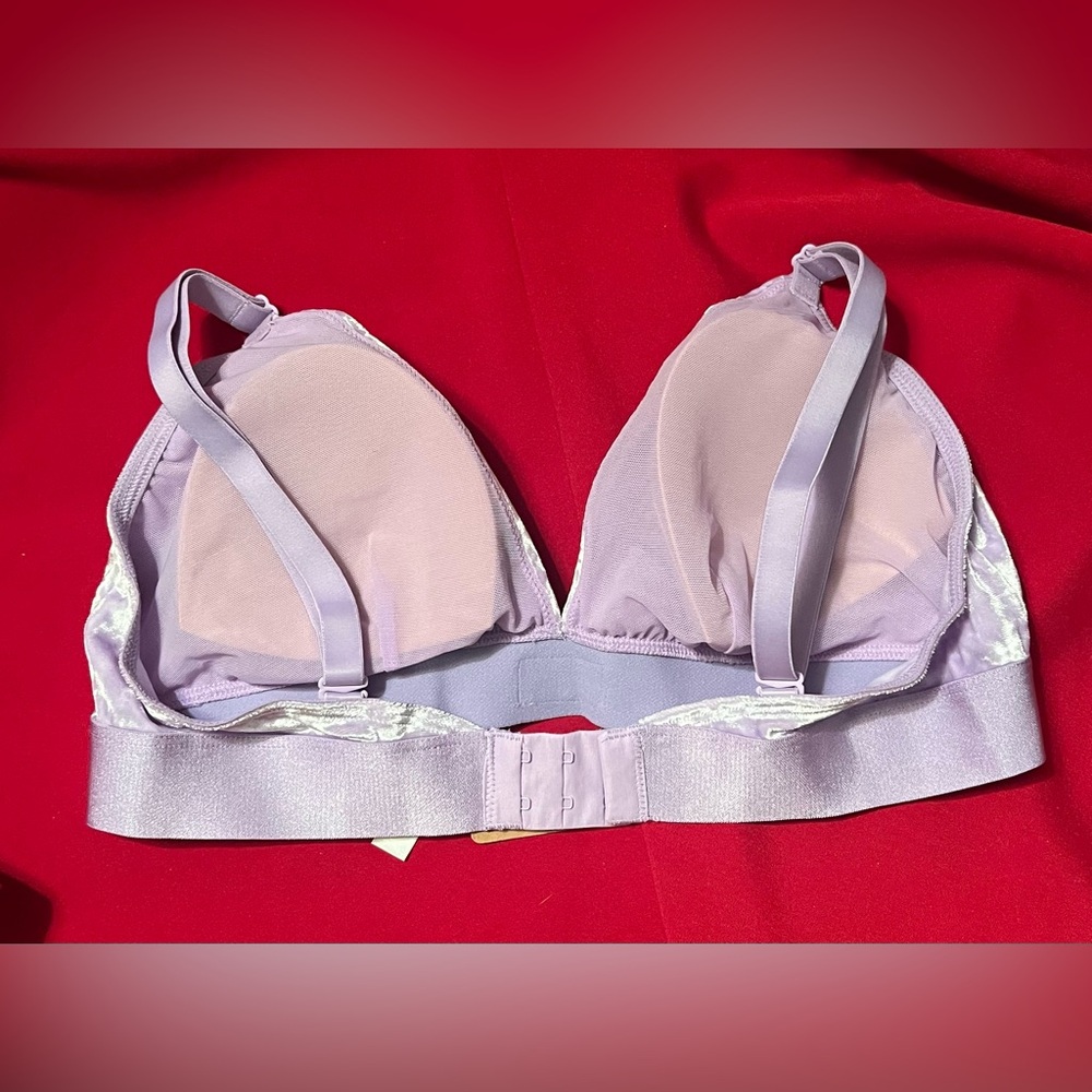 Love Pink purple Velvet Bralette - Picture 2 of 2